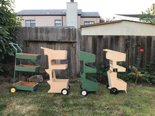 progression of farmers market shopping carts