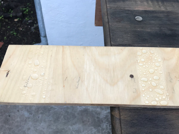 testing wood stains outdoors