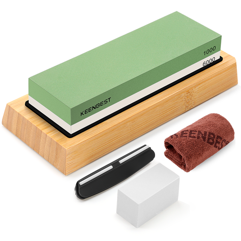 Razorri Solido Angle Guide 2-Double-Sided 400/1000 and 3000/8000 Grit Whetstones  Knife Sharpening Stone Kit with Leather Strop S2 - The Home Depot