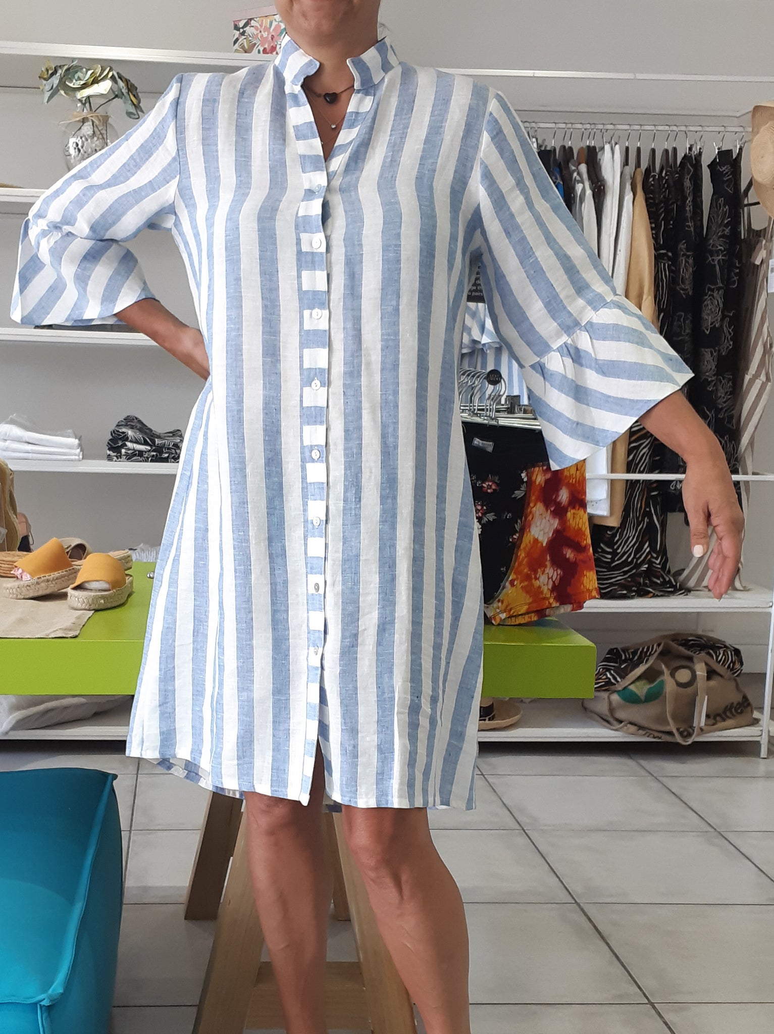 Linen Tropez Shirt Dress – Rice and