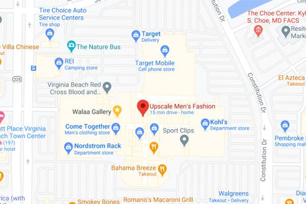 Upscale Men's Fashion Pembroke Mall Virginia Beach Location Map