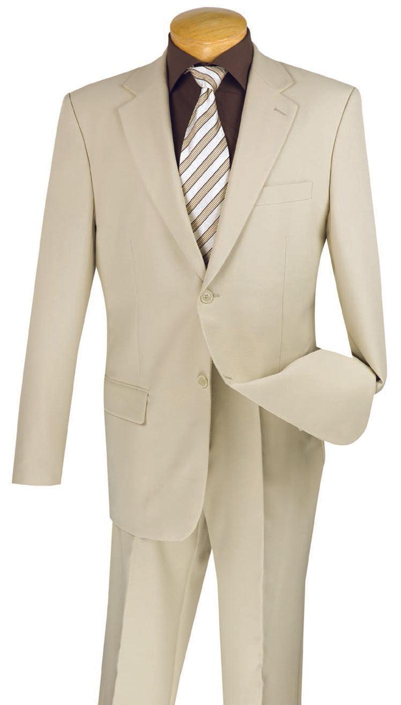 Mens Beige 2 Piece Suit One Button Elegant Evening Party Wear Dinner Coat  Pants