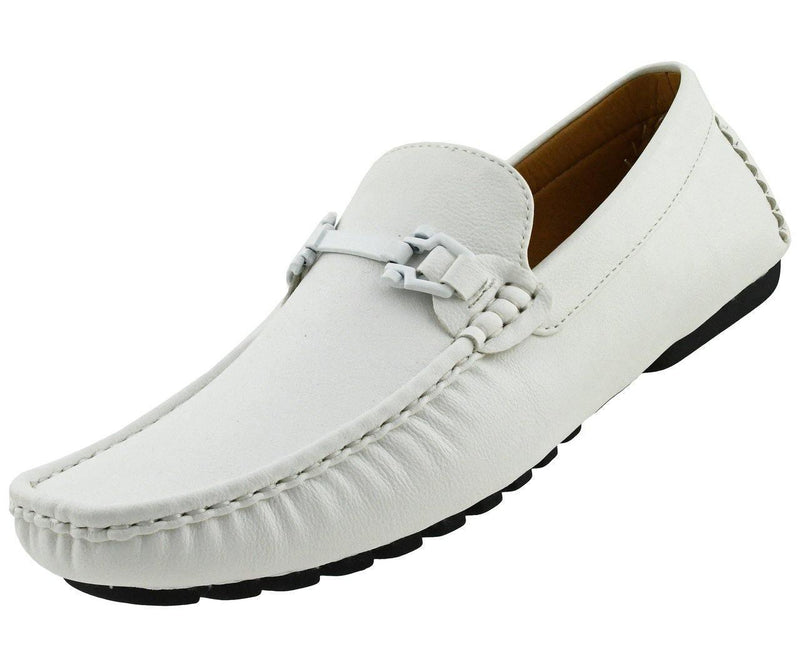 Men's White Casual Driving Moccasin/Loafers Shoes - Upscale Men's Fashion