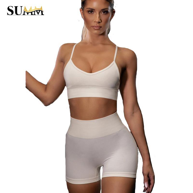 Buy Women's Workout Outfit 2 Pieces Seamless Yoga Bra & Leggings with  Sports Bra Gym Clothes Yoga Suit Set Online | SUMM COLLECTIONS –  SUMMCOLLECTIONS