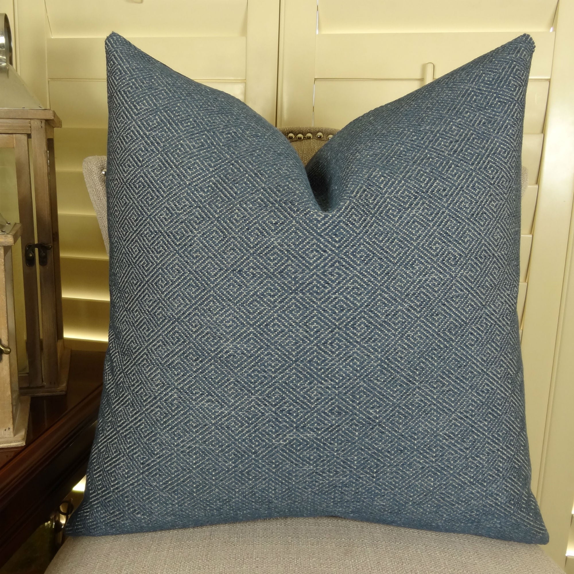 Blue Taupe Premium Throw Pillow Graphic Decorative Pillow 11387   11387F1 