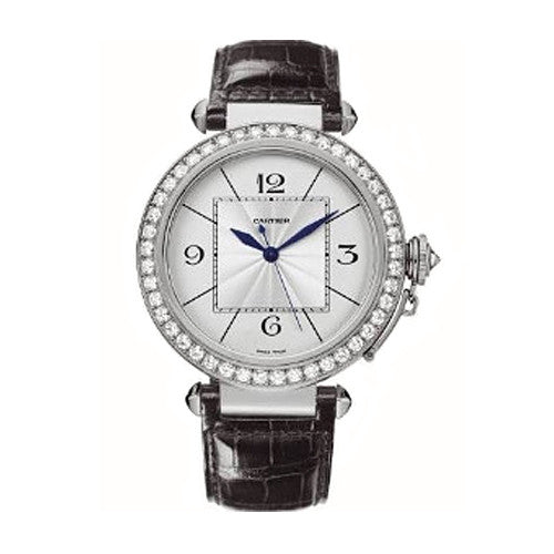 cartier pasha 42mm white gold with diamonds