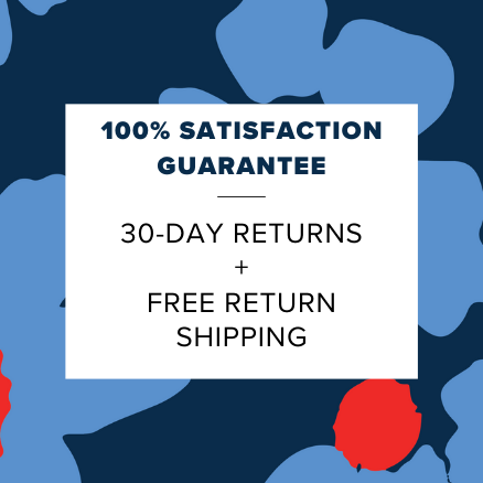 100% satisfaction guarantee image with free return shipping and 30 days description