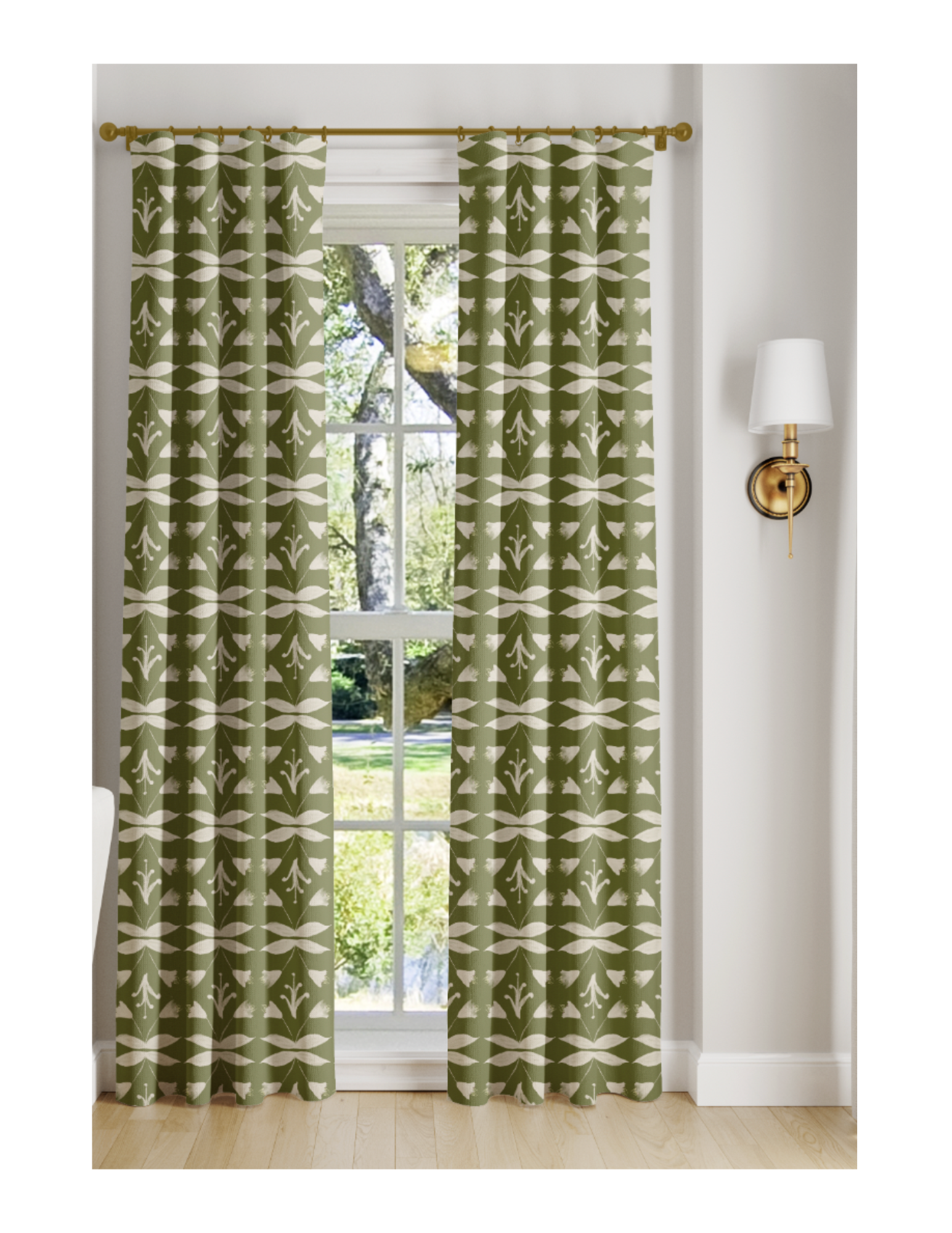 Grandmilllennial Green Curtains