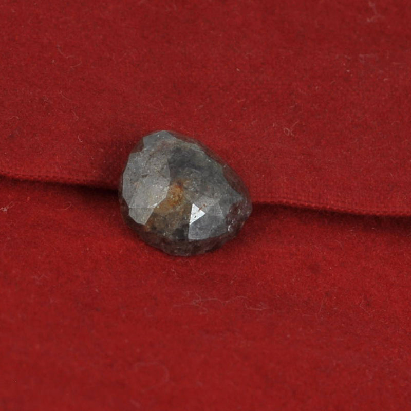 2.63 Carat Rose Cut Pear Black Diamond