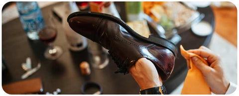 handle leather shoe