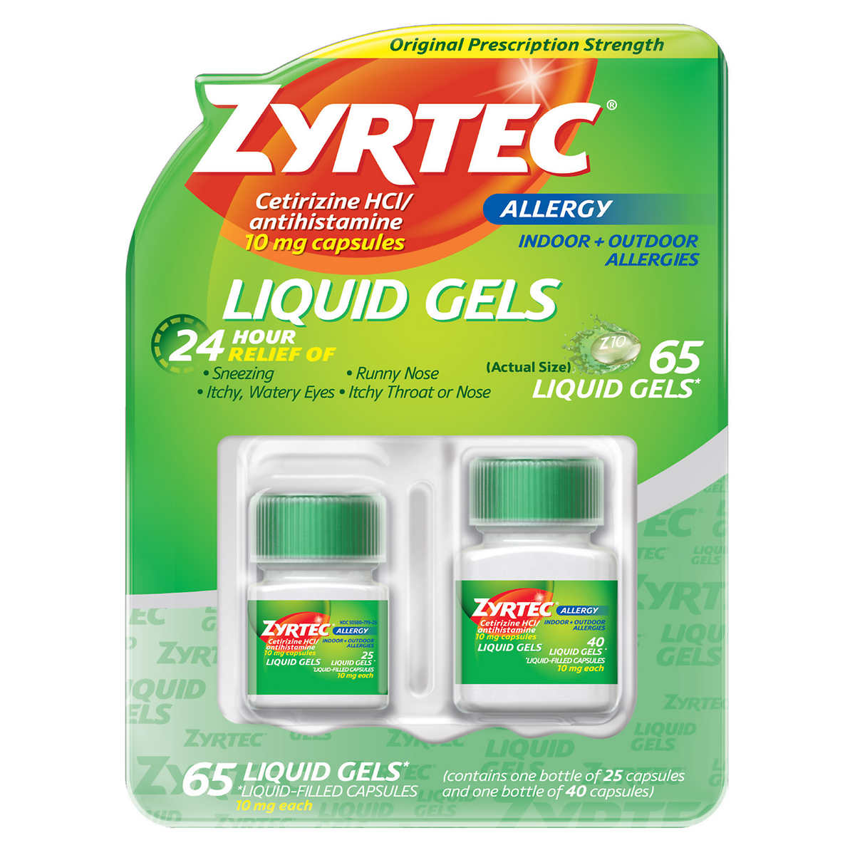 Zyrtec Liquid Gels 65 Count EXP 8/22 - Affordable Meds product image