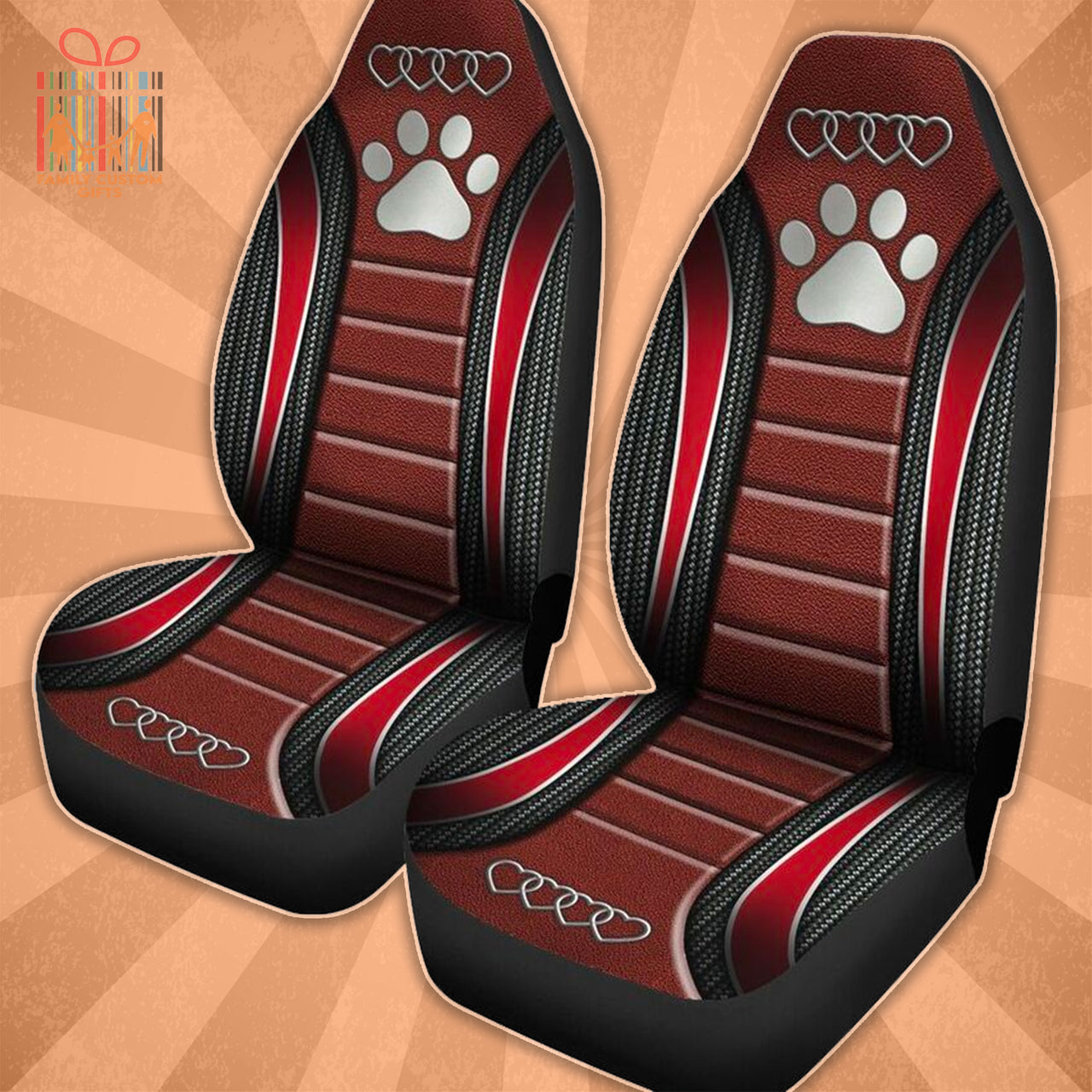 Custom Car Seat Cover Dog Paw Seat Covers for Cars