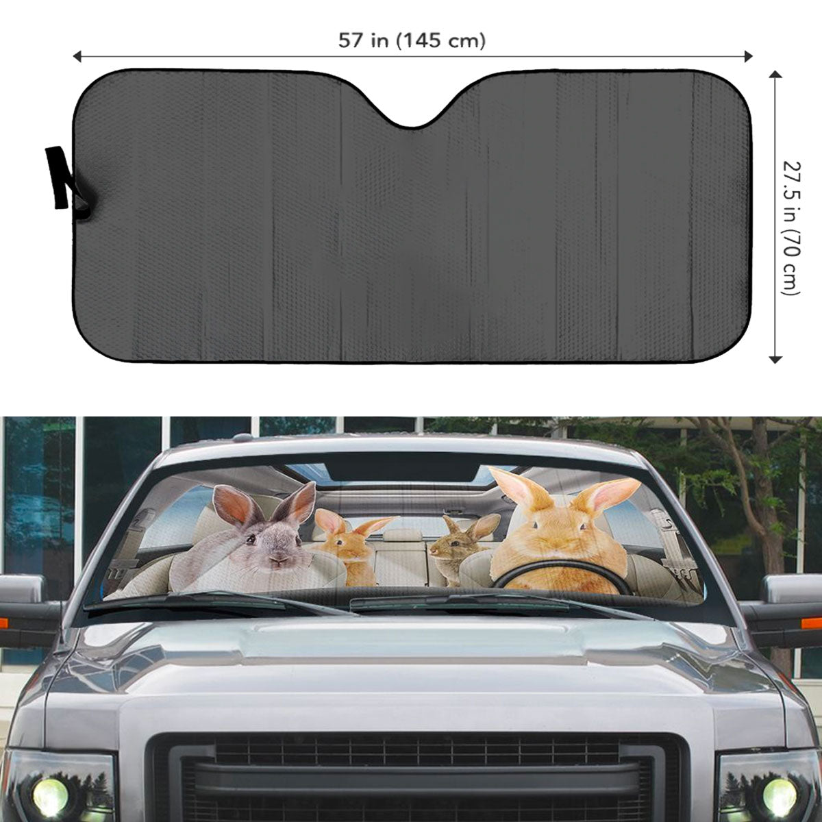 Custom Windshield Sun Shade for Car Rabbit Animal Driver Car Sun Shade - Car Accessory
