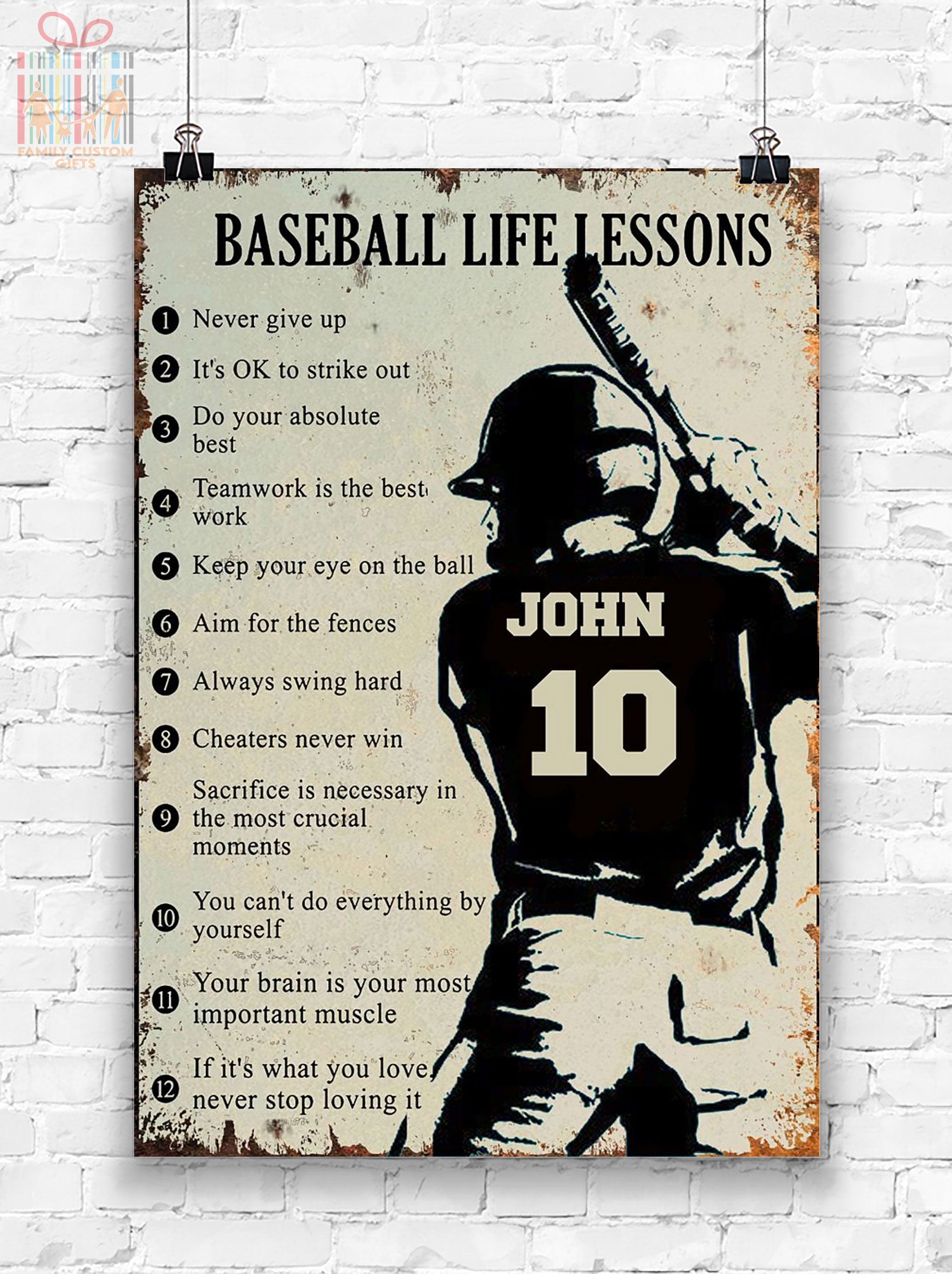 Personalized Hockey Poster & Canvas, Hockey Life Lessons