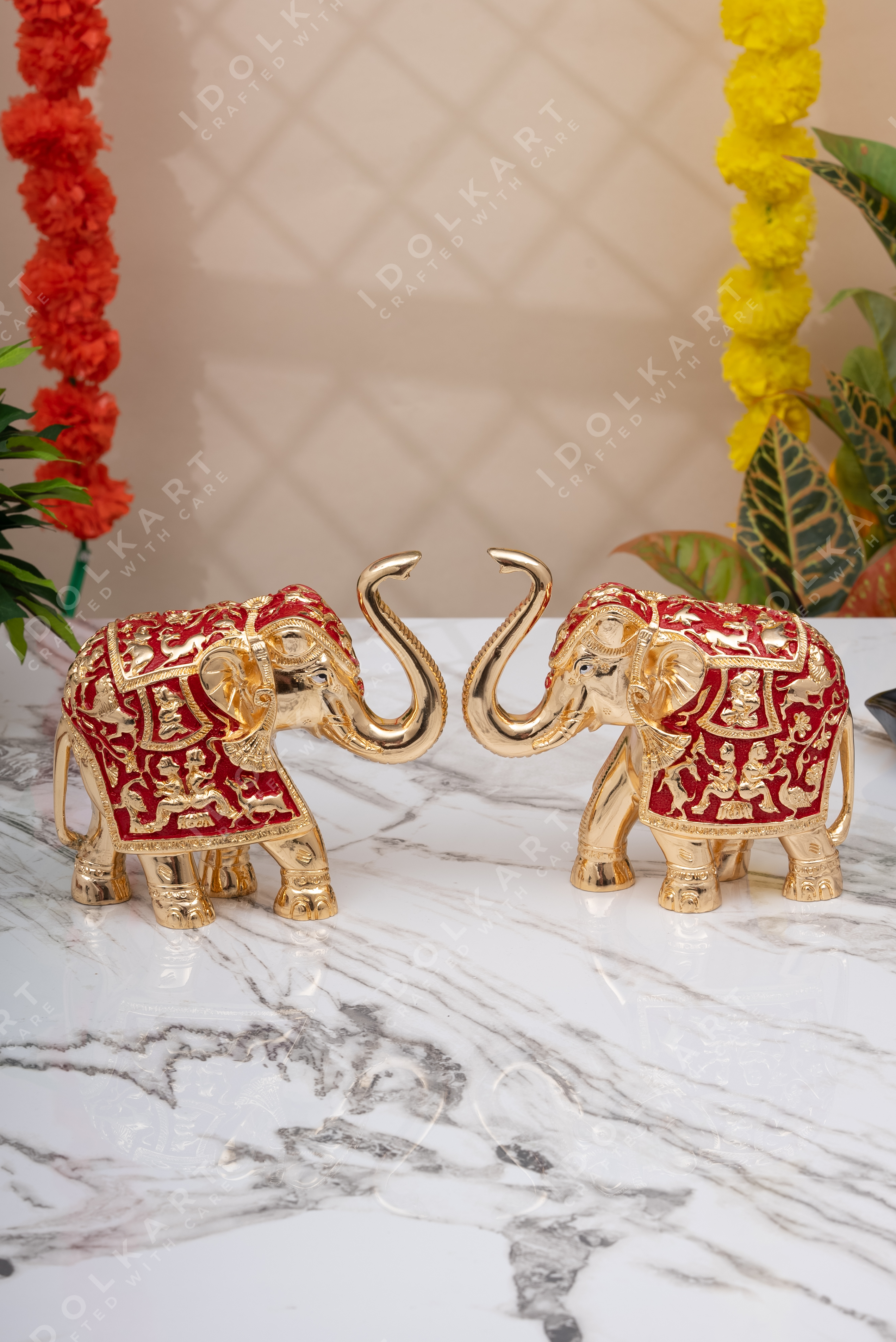 Products Pure Gold & Silver Coated Elephant Showpiece for Gifts Home D