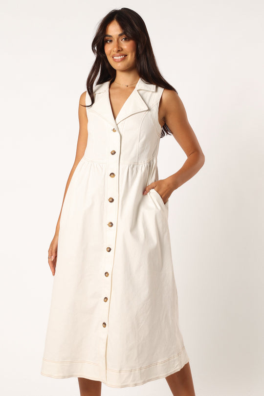 Collective Dress - Umeko Midi Dress - White featured image