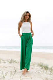 Carmella Ruffle One Shoulder Top - Green