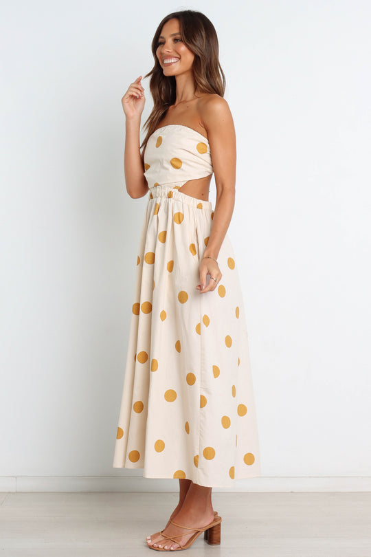 Angelique beige spot dress