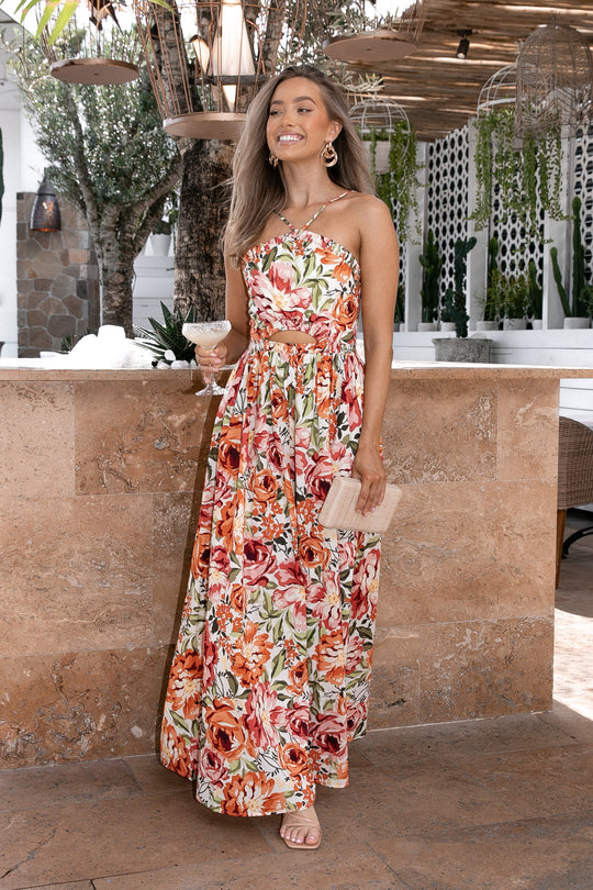 Shop Formal Dress - Madeira Dress - Orange Floral featured image