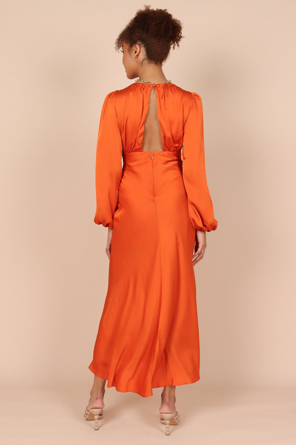 Sanderson Long Sleeve Wrap Maxi Dress - Orange - Petal & Pup