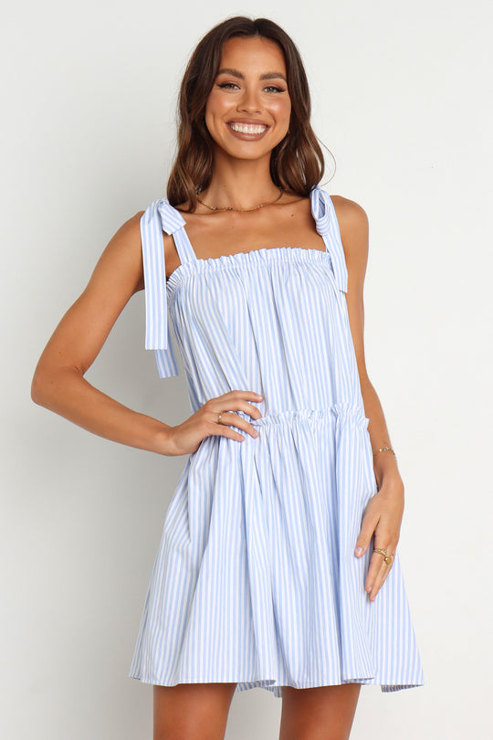 Selina Dress - Blue Stripe - Petal & Pup