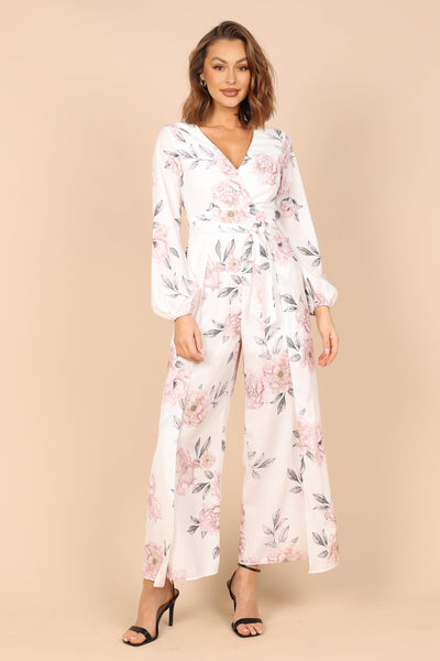 pink tie front jumpsuit