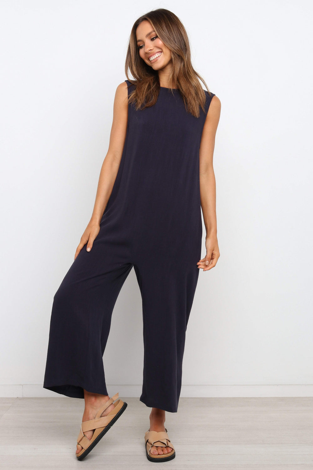 navy dressy jumpsuit