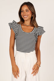 Kate One Shoulder Top - Black - Petal & Pup