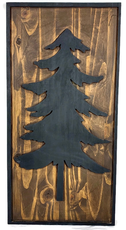 Rustic Carved Tree - Woodsy Rustic Decor