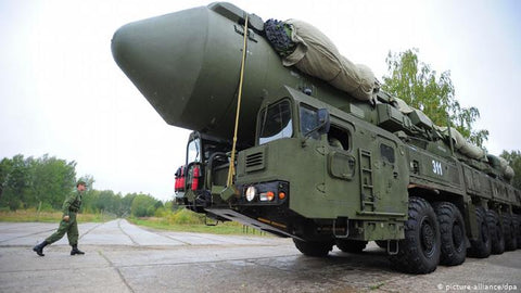 A truck mounted Russian RS-24 Intercontinental Ballistic Missile (ICBM)