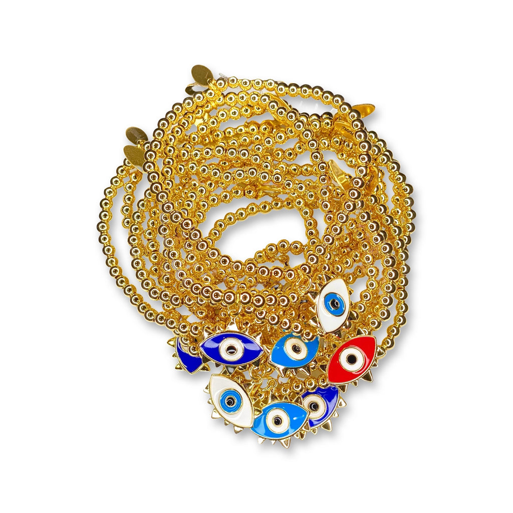 Yaniv Fine Jewelry 18K Gold Evil Eyes Bracelet with Diamonds and Sapphires  - Color Option, Jewish Jewelry | Judaica Web Store