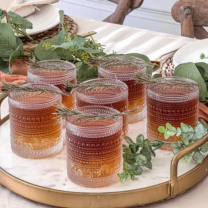 Set of 6 Beaded Drinking Glasses-10oz