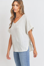 Load image into Gallery viewer, V Neck Short Sleeves Wide Rib Knit Top
