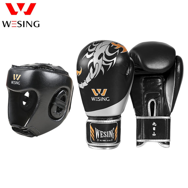 boxing gloves and head gear