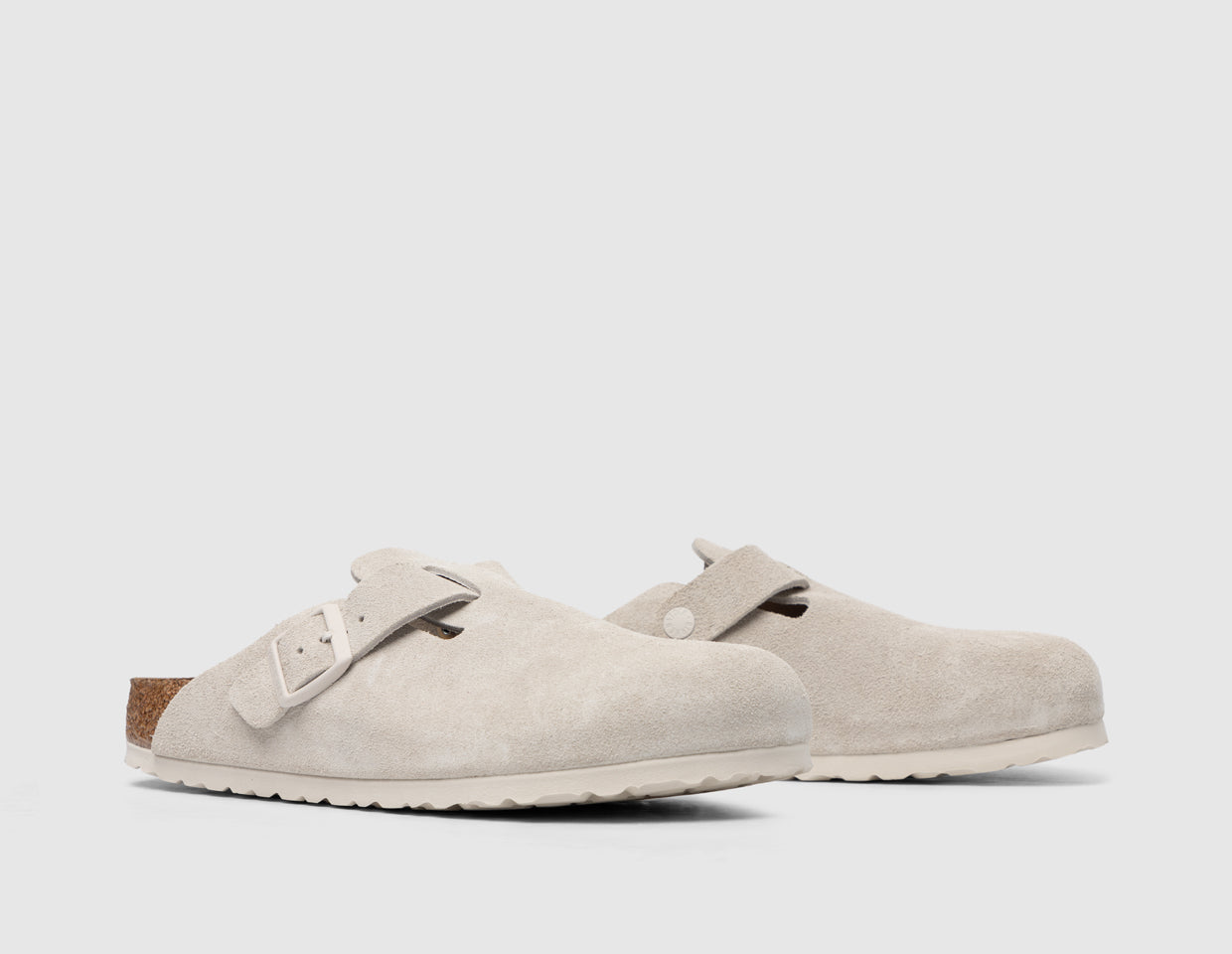 Birkenstock Boston Suede / Antique White