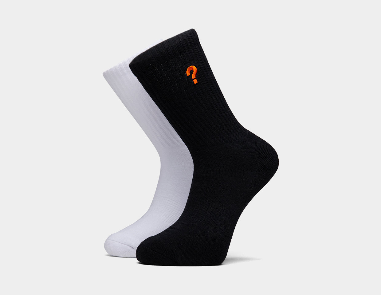 size? Logo Crew Socks - 2 Pack Black / White