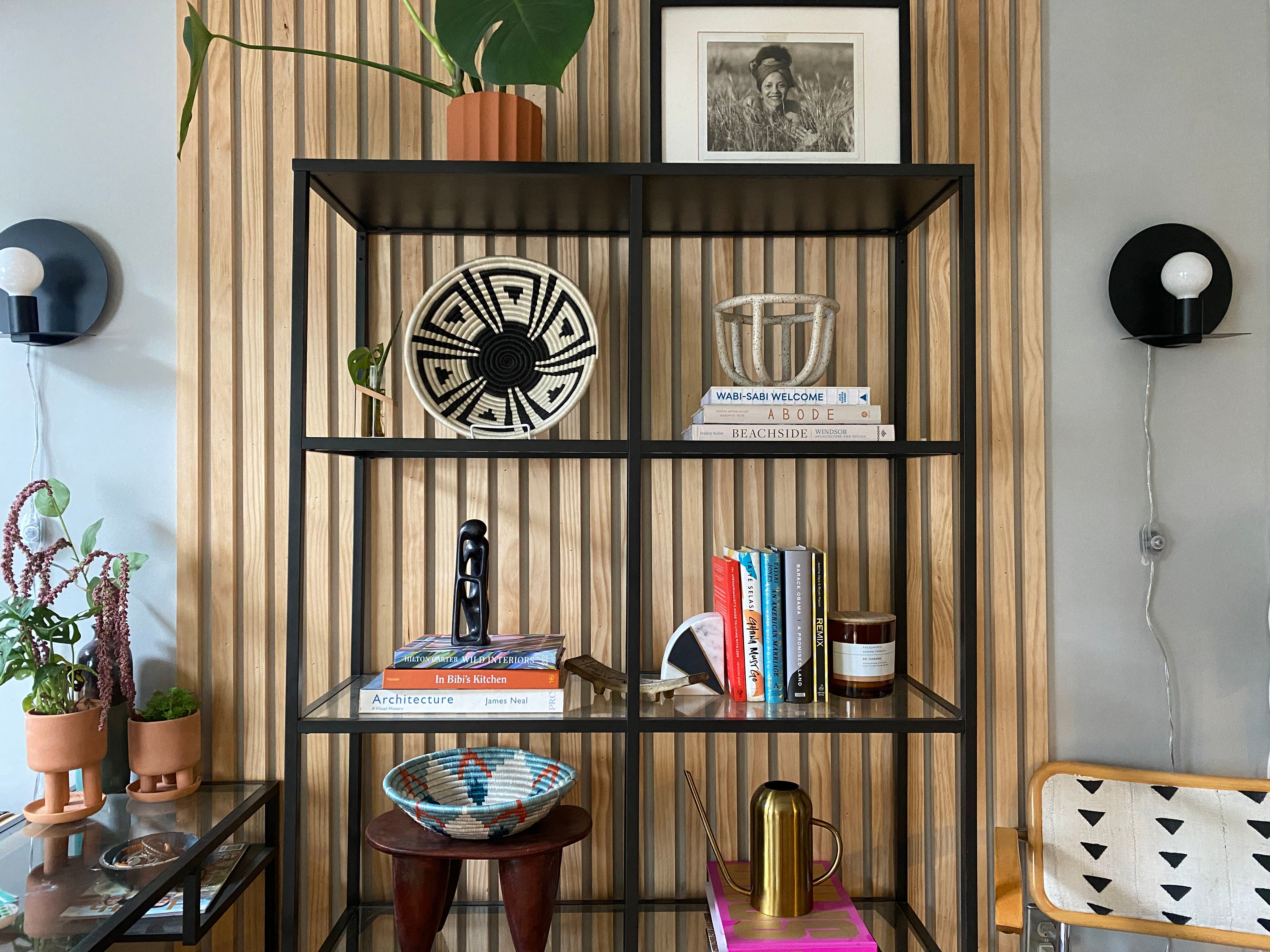 Africa Home decor modern of bookshelf styling with traditional decorative accents