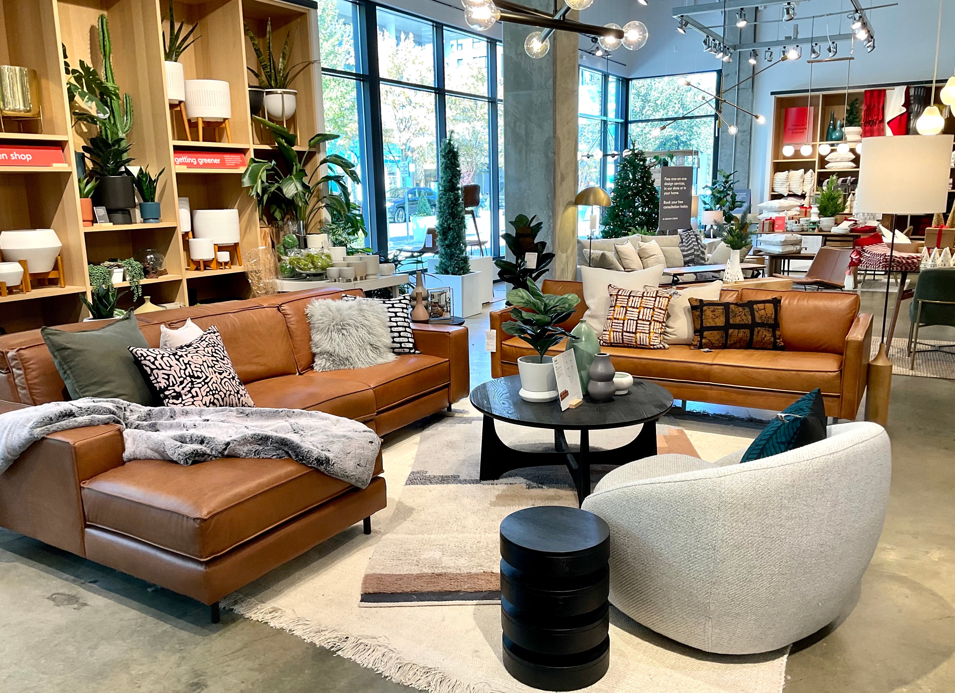 xN Studio batik pillows at West Elm in Fairfax, modern furniture and home decor store