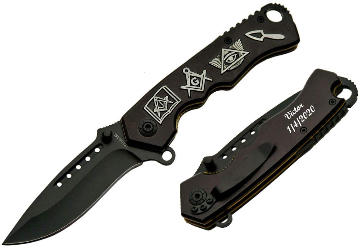  GIFTS INFINITY Free Engraving Stainless Steel Quality Pocket  Knife (TF-848PK) : Sports & Outdoors