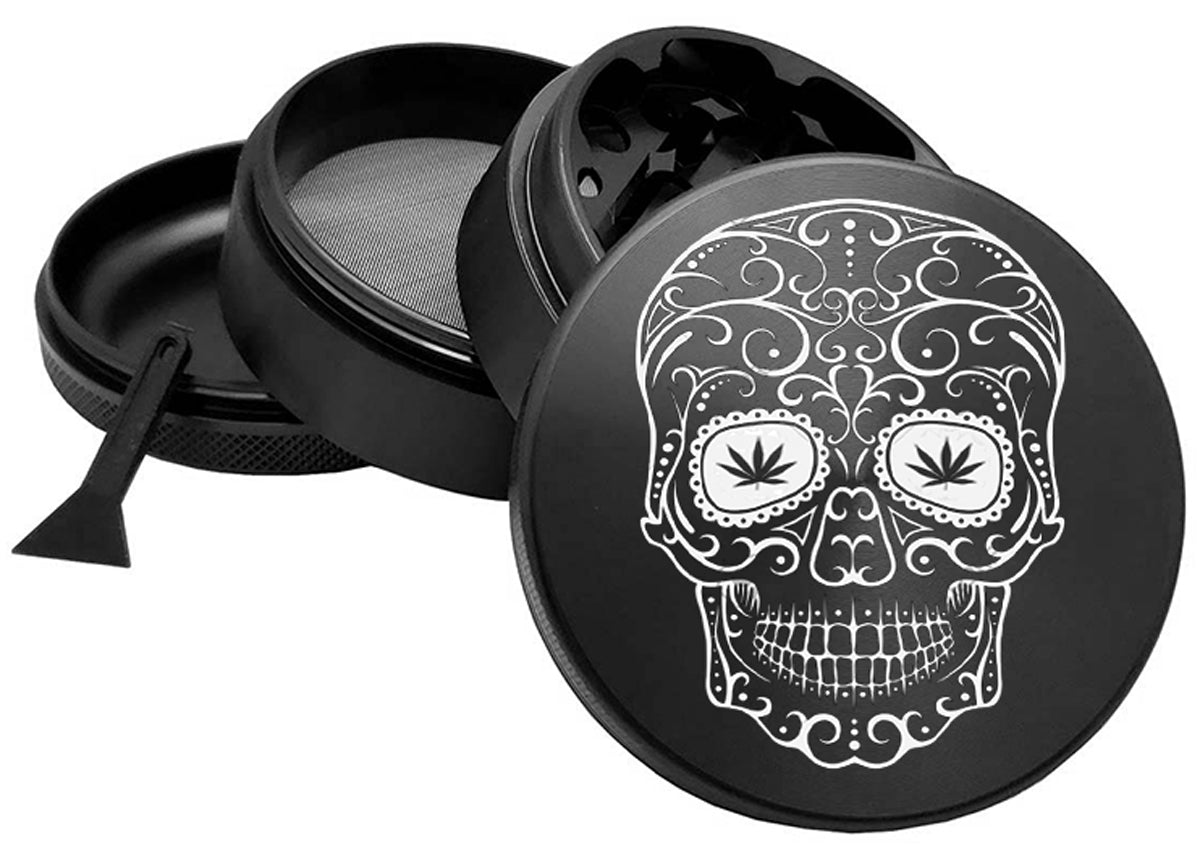 Large Grinder 2.5 inch Black ,Boho Aesthetic Tree of Life Grinder (Green)