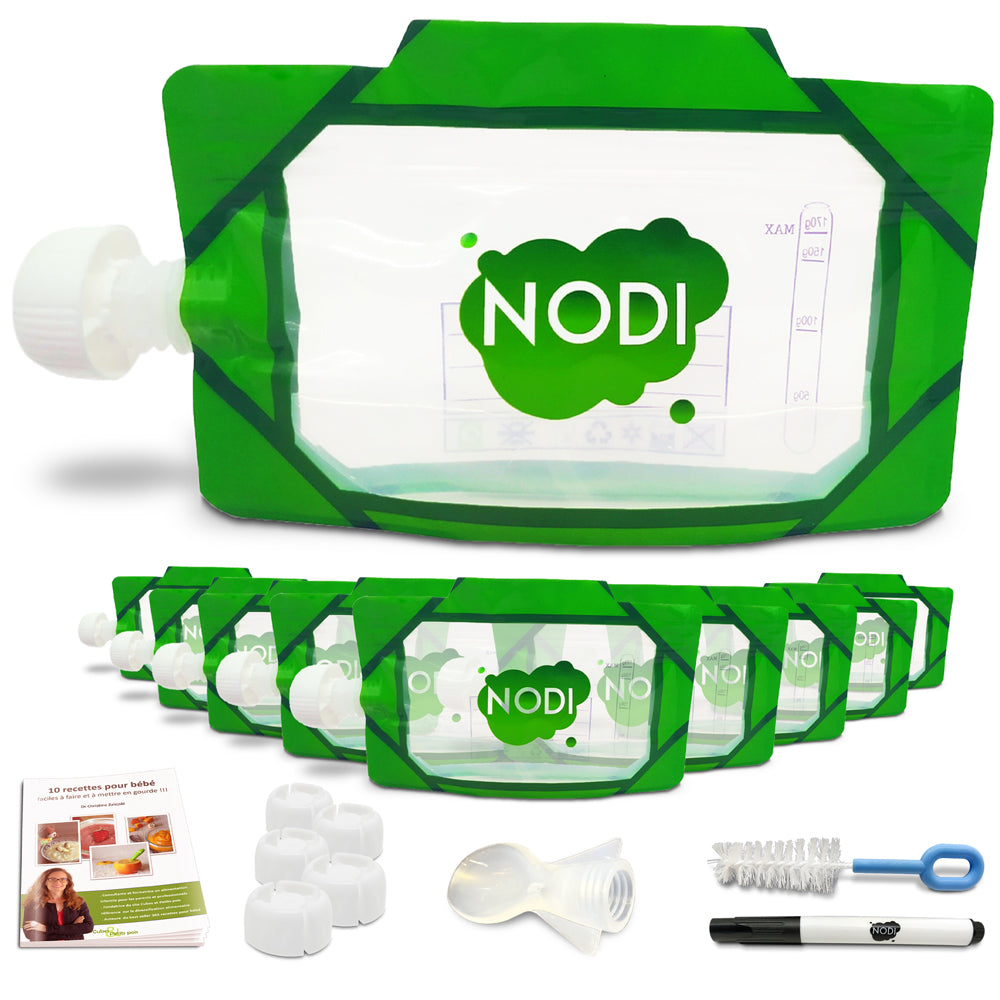 Pack De 10 Eco Gourdes Reutilisables 170ml Nodi