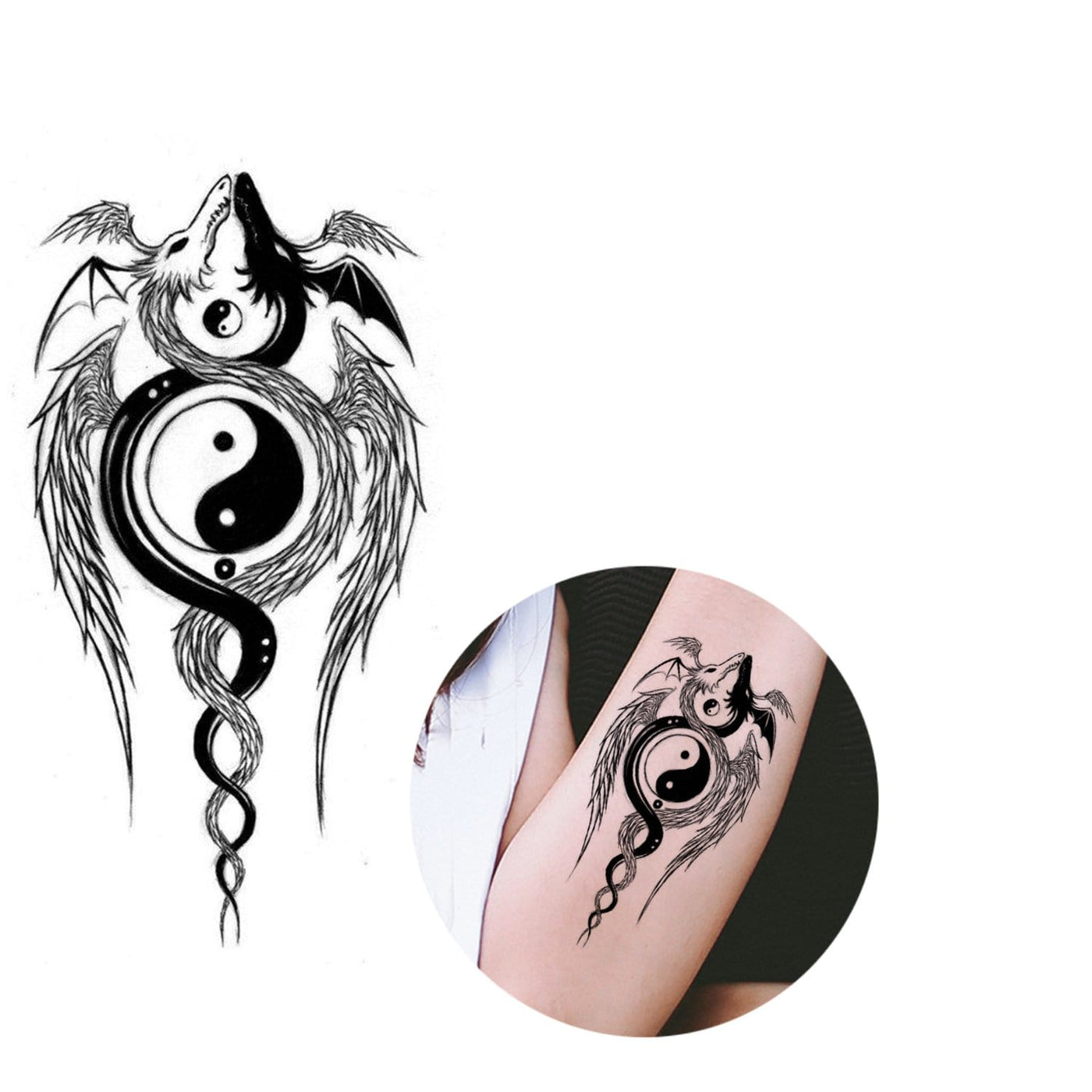 Black Chinese Dragon Temporary Tattoo – TattooIcon