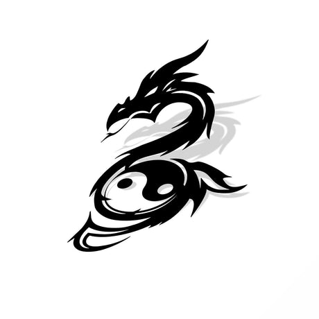 Yin Yang Black Dragon Sticker | Yin Yang Paradise