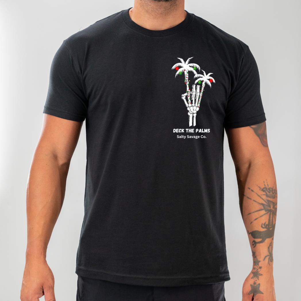 Salty Savage Unisex "DECK THE PALMS" Tee | Basic