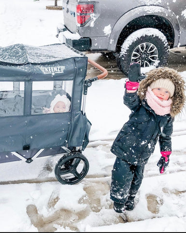 snow days with a stroller wagon