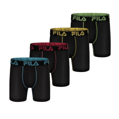 Fingerhut - Fila Men's 4-Pack Performance Microfiber No-Fly Boxer Briefs