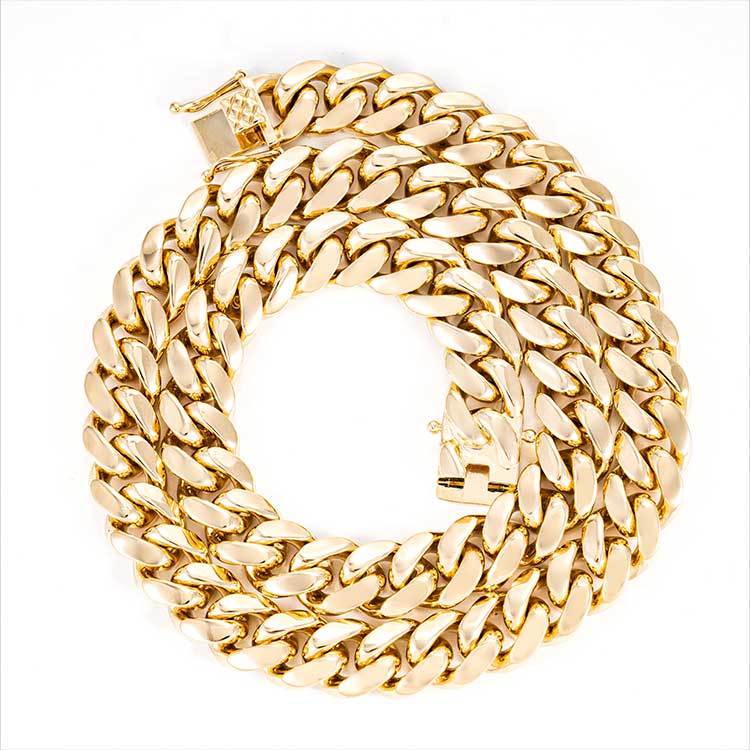 Solid Gold 12MM Miami Cuban Link Chain - 14K Yellow Gold – IceATL ...