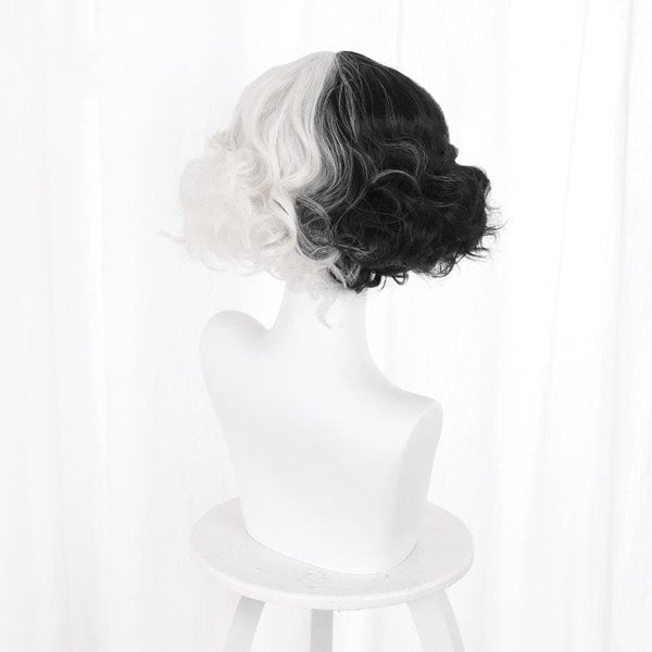 Black White Cruella De Vil Style Fashion Egirl Wig Mk16262