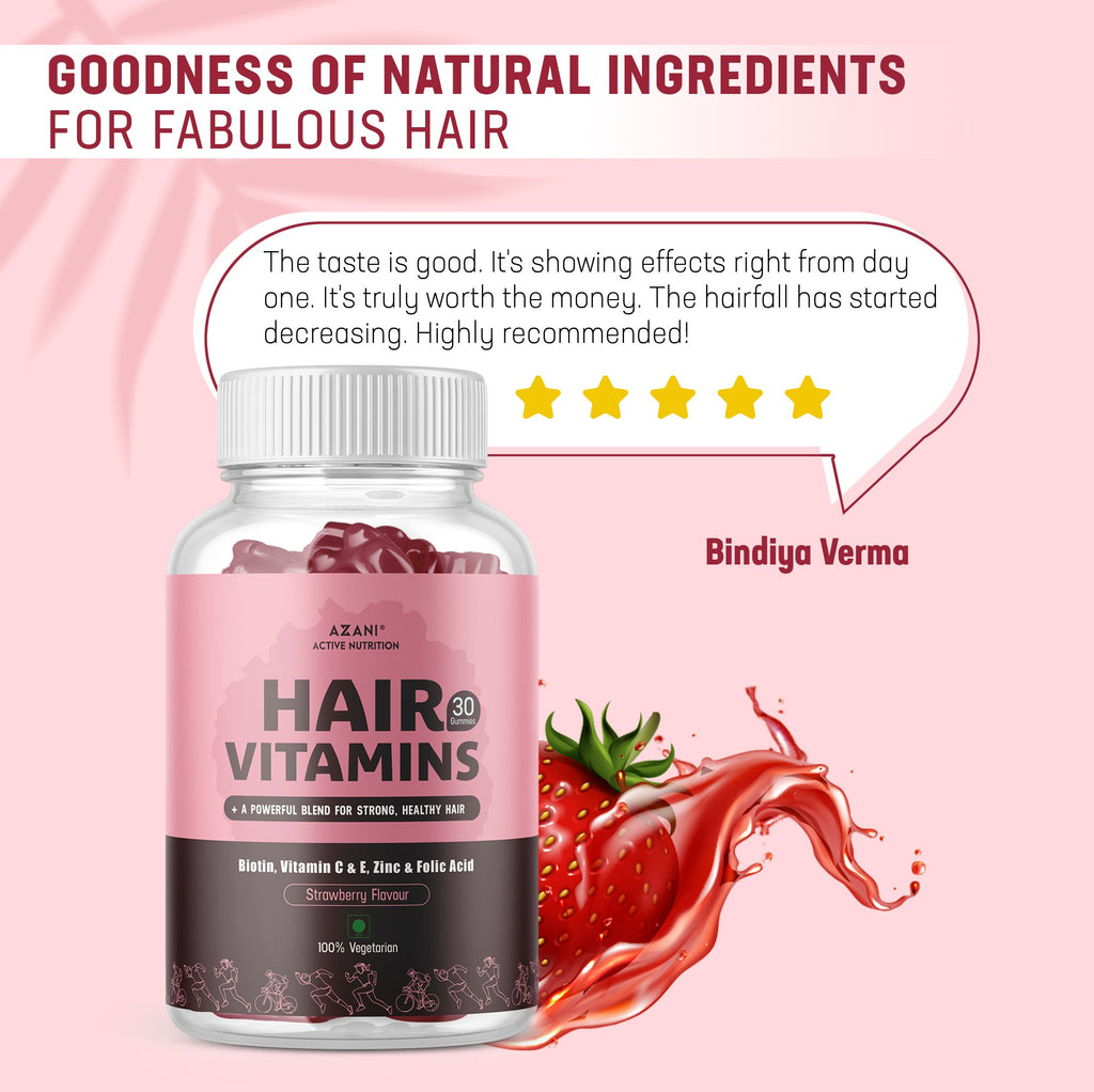 Hair Growth Vitamins Gummies with Biotin 5000 mcg Vitamin E  C Premium  Vegetarian NonGMO