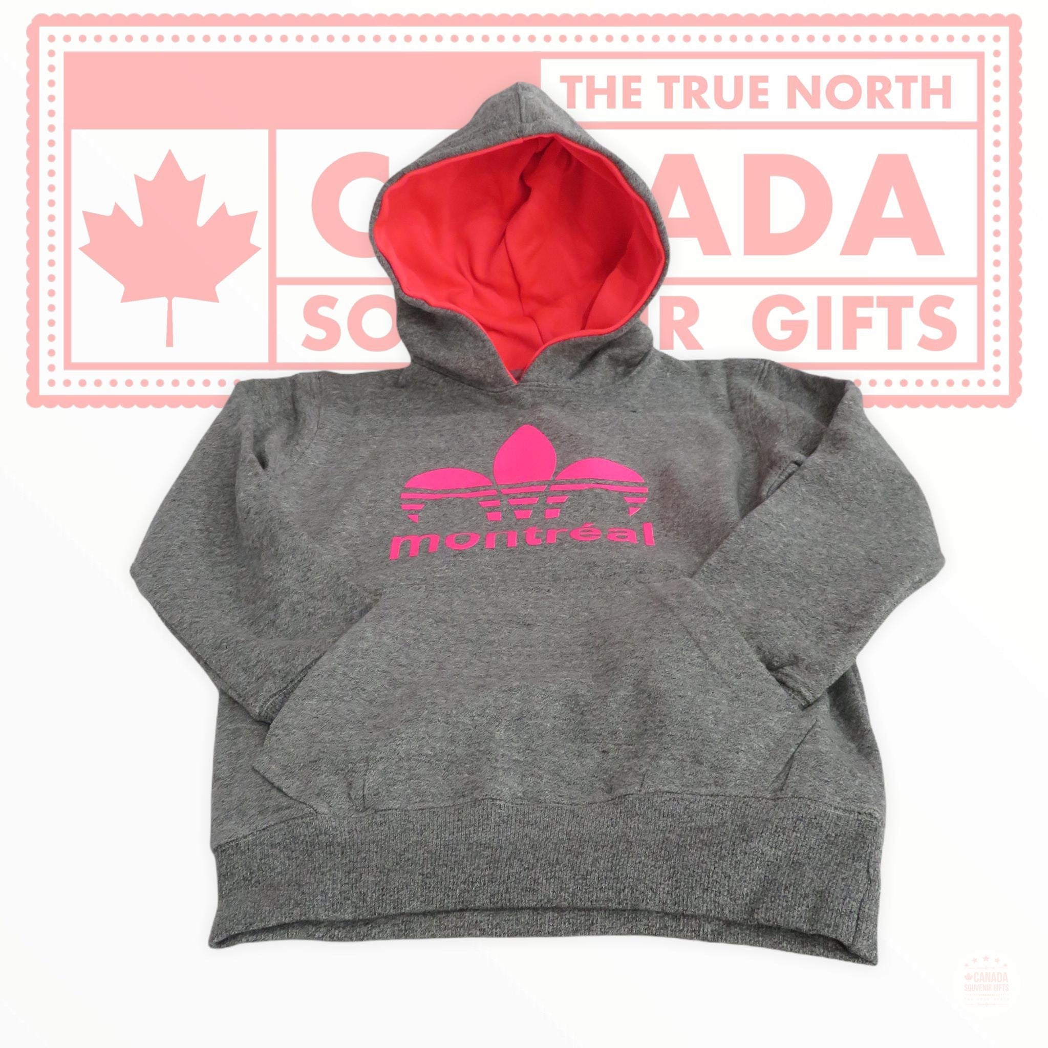 Punto de exclamación exhaustivo Prima Montreal Adidas Pink on Grey Heritage Pullover Hoodie Youth Girls 8-14